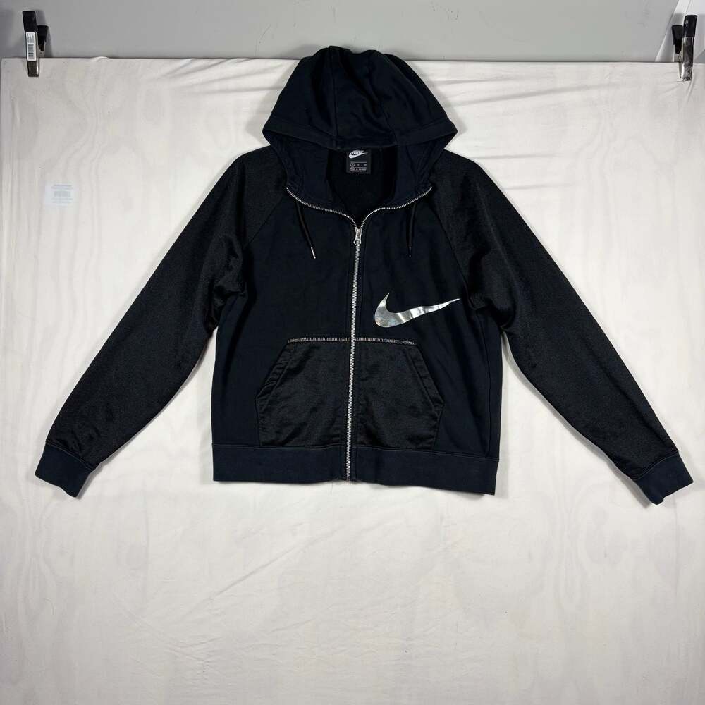 Nike Icon Clash Full Zip Hoodie Black Metallic Silver Women's Size S